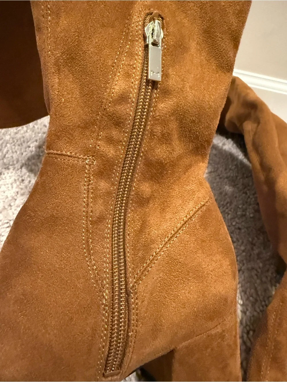 Marc Fisher Over-the-Knee Suede Boots in Cognac Brown